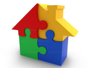 condominio come puzzle di case